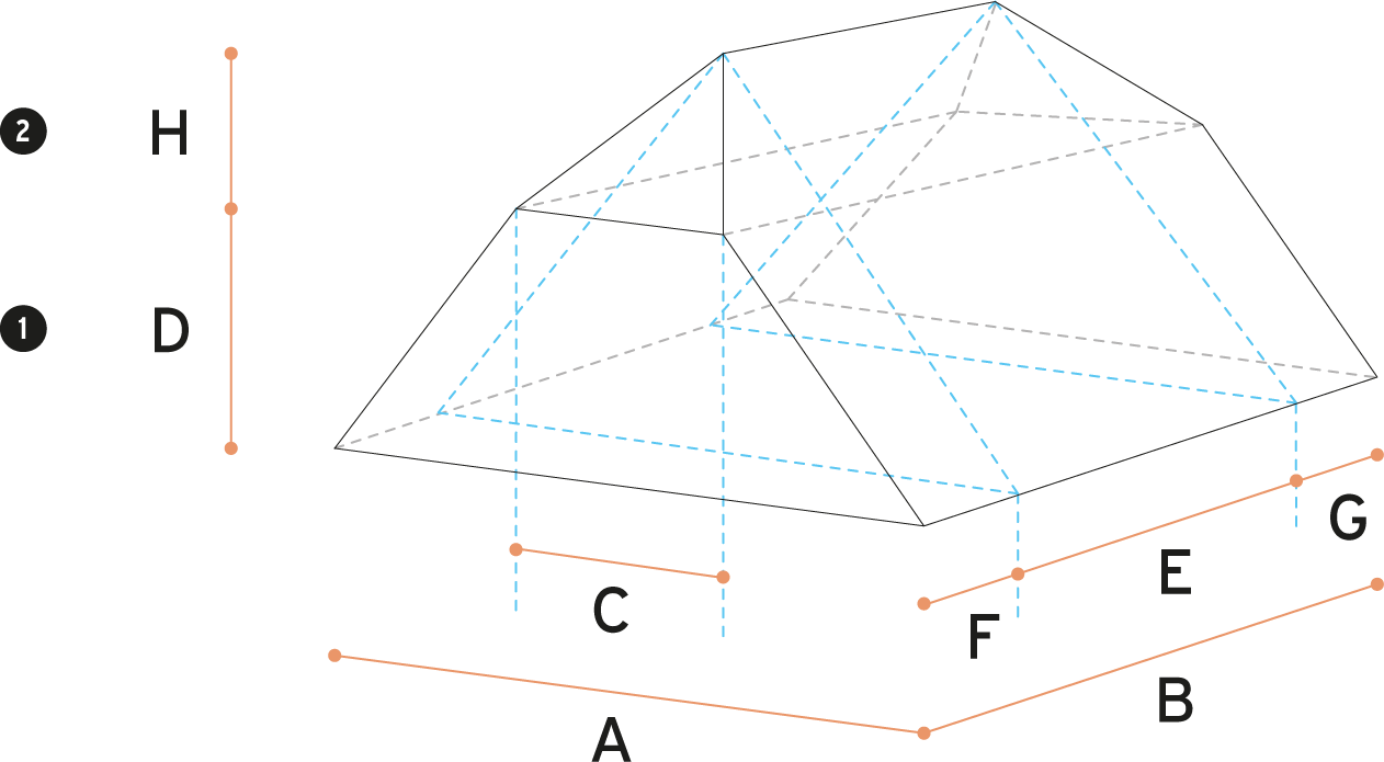 Halfhip roof ROOF VOLUMES CALCULATOR